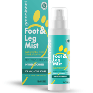 Refreshing and Moisturizing Deodorizing Foot Spray with Mint and Tea Tree - Foot & Leg Mist 100 ML