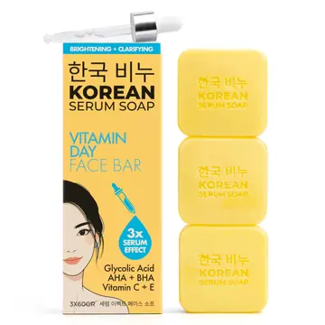 Greenlabel KOREAN SERUM SOAP Vitamin Day Face Bar - Brightening + Clarifying 3*60 gr.