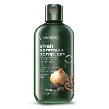Greenlabel 2 in 1 White & Black Garlic Shampoo - Cleansing, Hair Booster 400 ml.